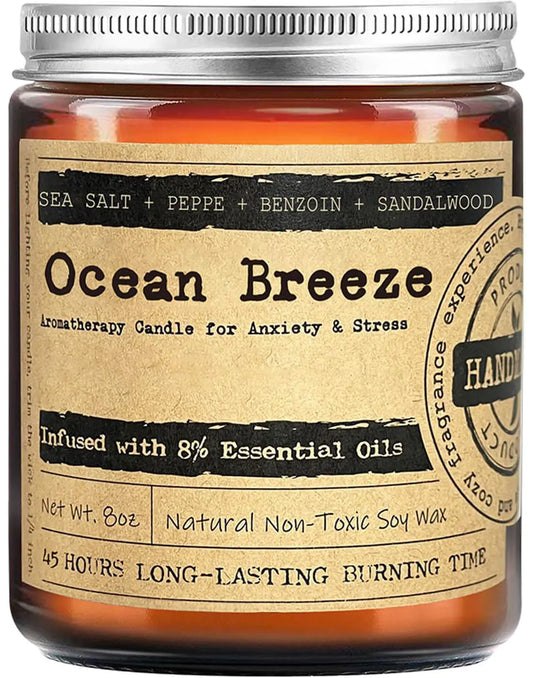 Ocean Breeze Aromatherapy Perfect Calming Candle for Relaxation, Stress Relief and Anxiety