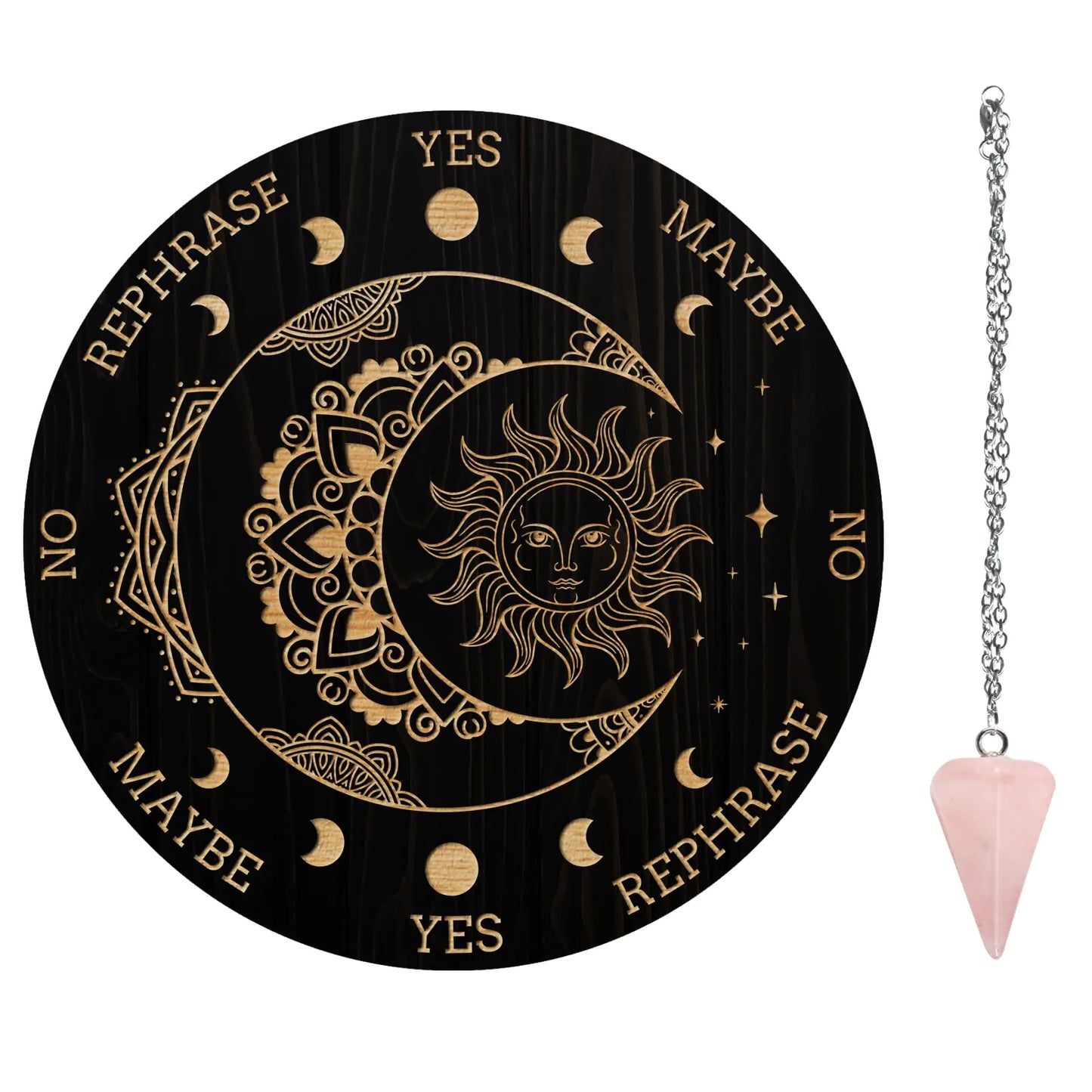 AHANDMAKER Pendulum Wooden Board Set with the moon and the sun