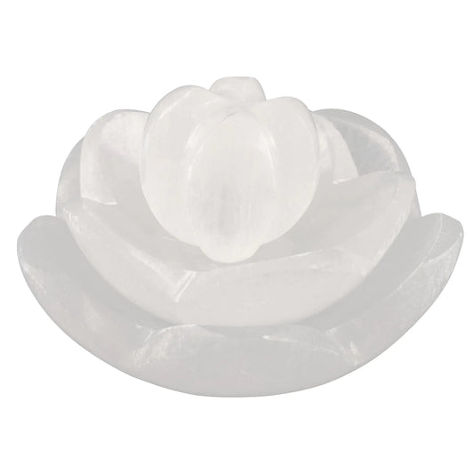 Lotus Flower Selenite Bowl Ideal for Cleansing & Recharging Healing Stones