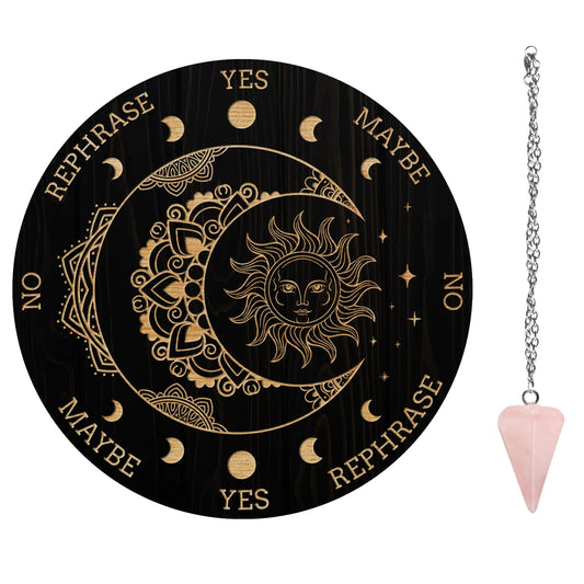 AHANDMAKER Pendulum Wooden Board Set with the moon and the sun