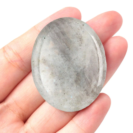 Natural Quartz Crystal Labradorite Worry Stone for Anxiety