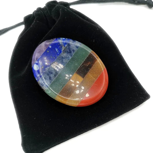 7 Chakra Crystals Worry Stone